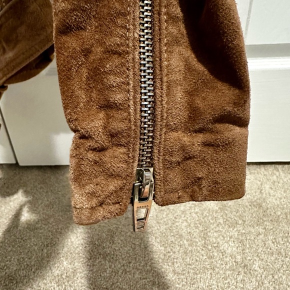 Blank NYC Tan Camel Suede Leather Motorcycle Jacket - Picture 4 of 5